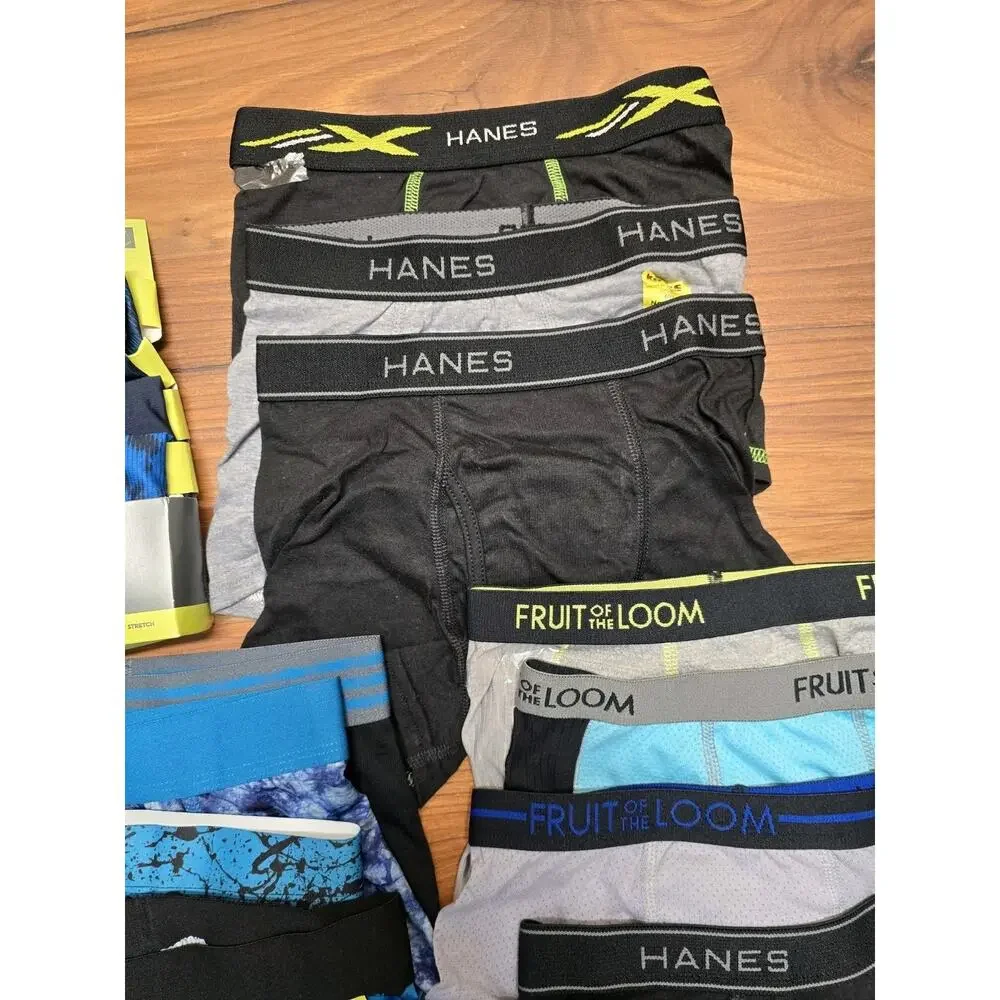 Tek Gear Adidas Boys Boxer Briefs Large Bundle Size 6-10 Socks 19 Pairs